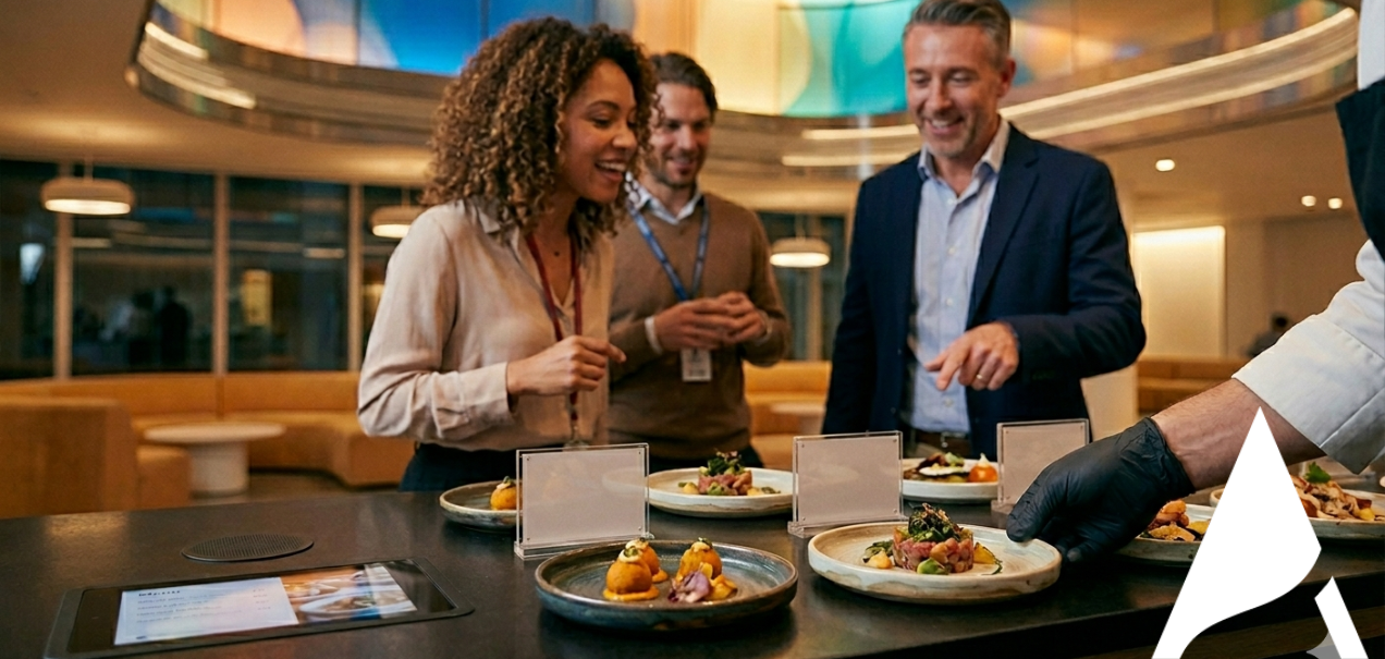 "Catering profesional y tecnología en eventos: la clave para la conexión sensorial y el bienestar de los asistentes."